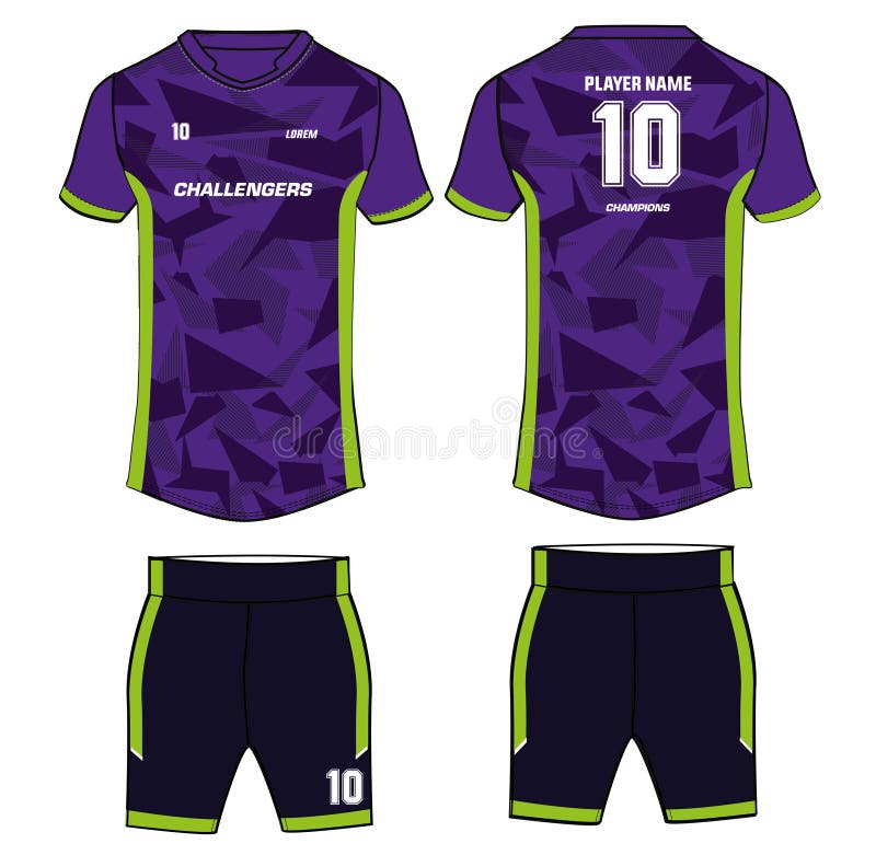 Download Full Sports T Shirt Jersey Kit With Shorts Design Vector Template For Soccer Rugby And Cricket Stock Vector Illustration Of League Fashion 199986050