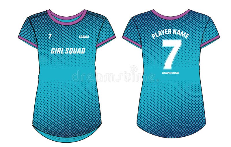 Ladies and mens Sports t shirt Jersey Illustrator Vector template suitable for girls and womens for casual and sport activity vector illustration