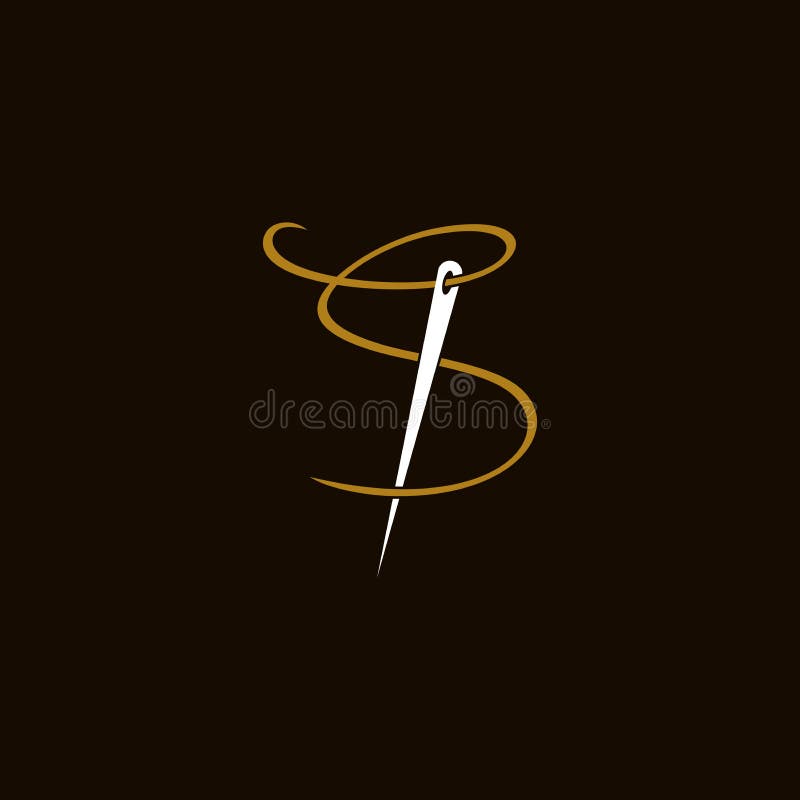 Initial Letter S With Sewing Needle Icon Stock Vector Illustration of