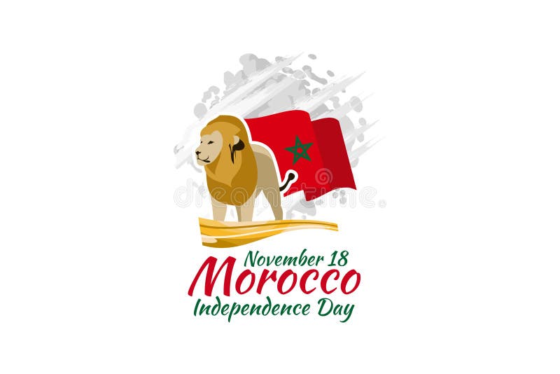 November 18, Independence Day of Morocco Stock Vector Illustration of