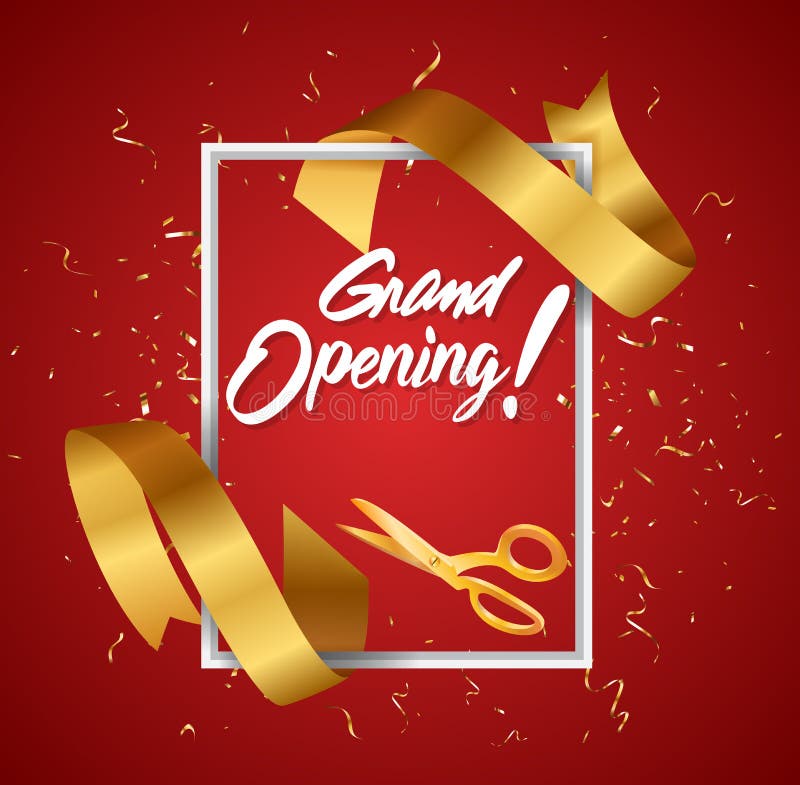 Download the Grand Opening ceremony red silk ribbon frame 1750756