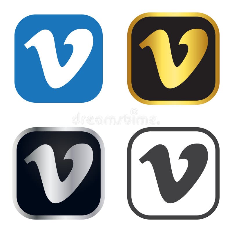 Vimeo Icon Logo Vector Button Design Isolated White Background