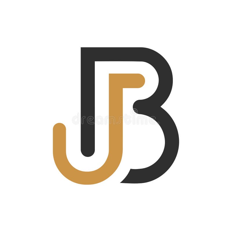 Bj logo monogram isolated with shield and crown Vector Image