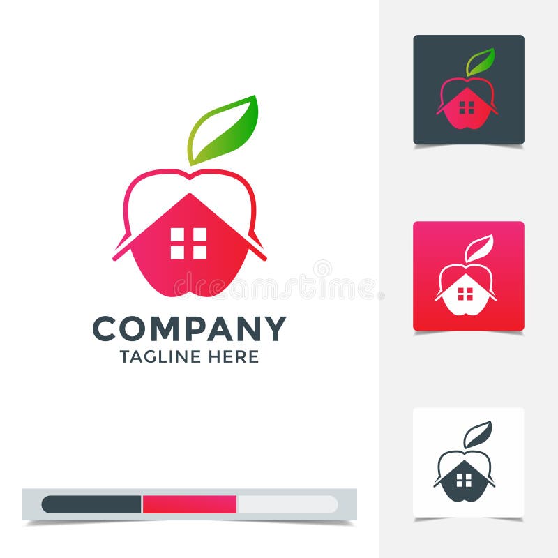 Apple Home Real Estate Logo Template Stock Vector Illustration of