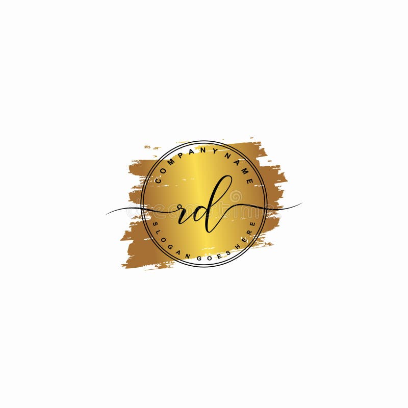 Initial Letter RD Beauty Handwriting Logo Vector Stock Vector
