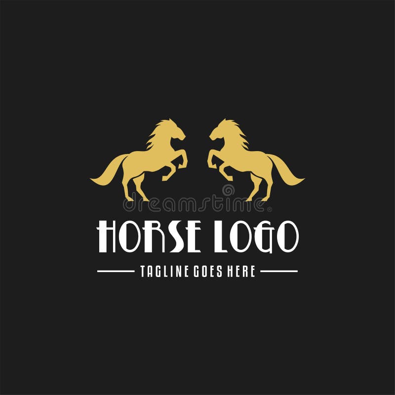 The Symbols of the Two Horses Stand in a Defensive Position. Animal