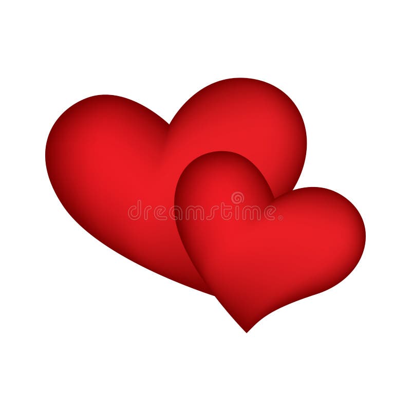 Abstract Heart Shape Outline. Vector Illustration. Red Heart Icon