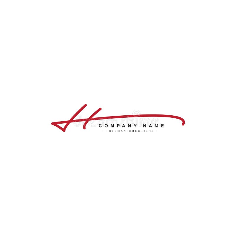 H letter Signature Logo - Handwritten Vector Logo royalty free illustration