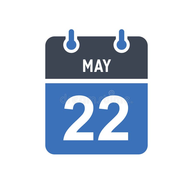 May 22 Calendar Date Icon, Event Date Icon, Calendar Date, Icon Design