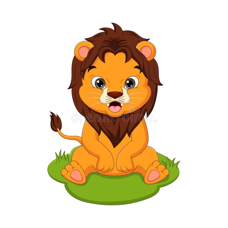 Cute Baby Lion Cartoon Sitting in the Grass Stock Vector - Illustration of exotic, little: 211545402 Cute Baby Lion Cartoon Sitting in the Grass Stock Vector - Illustration of exotic, little: 211545402