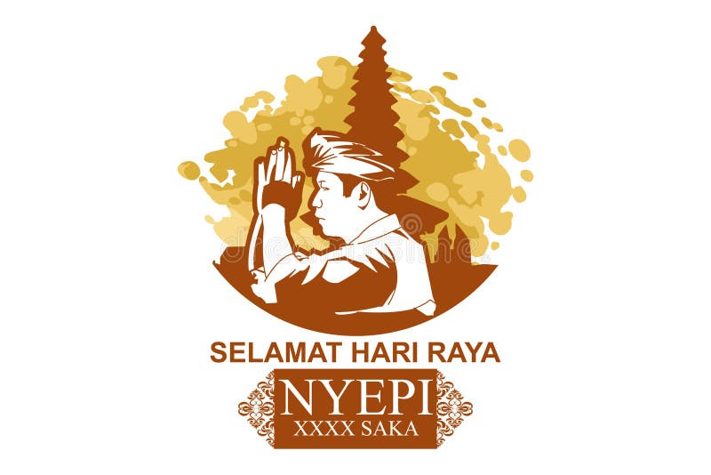 Happy Nyepi Day, Vector Illustration.