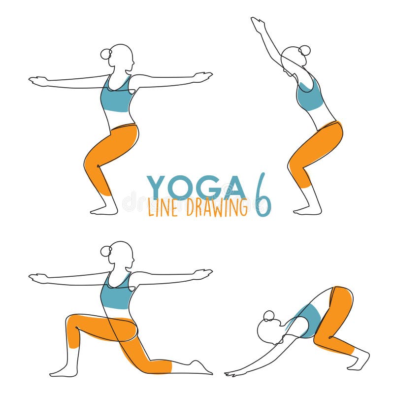 Stylized Sketch Yoga Poses Vector Illustration Stock Vector (Royalty Free)  179659049 | Shutterstock