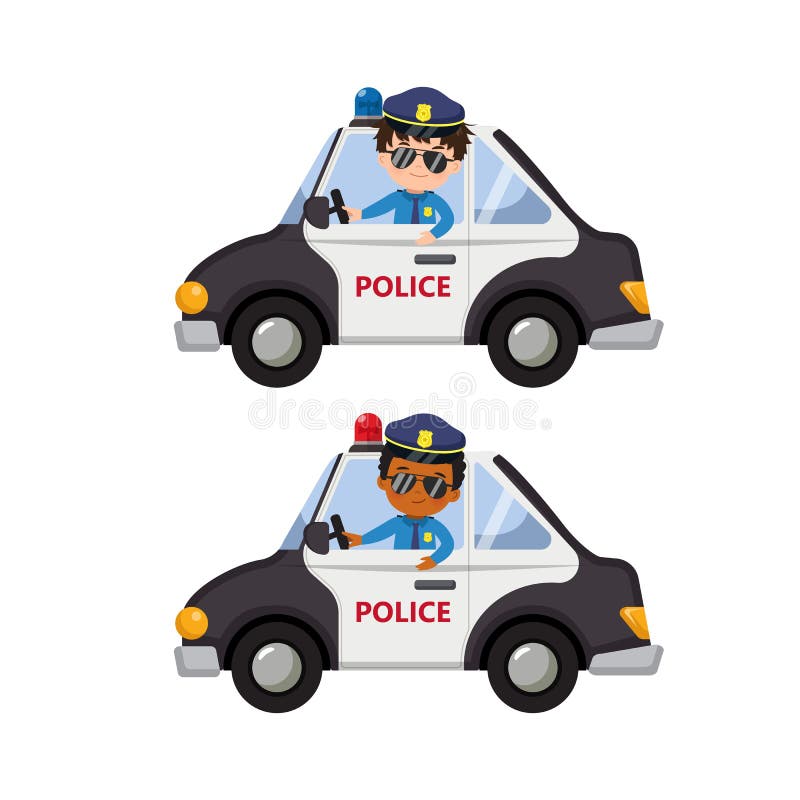 Une Mascotte De Voiture De Police S'exprimant Sur Un Mégaphone.  Illustration Vectorielle Clip Art Libres De Droits, Svg, Vecteurs Et  Illustration. Image 139460861