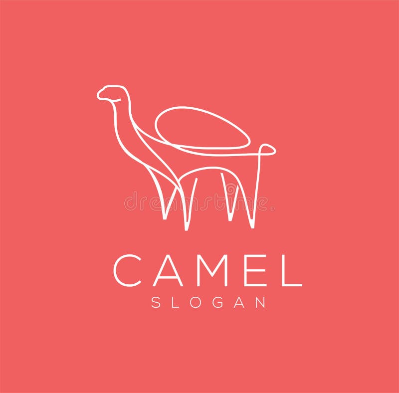 Simple Camel logo Simple Unique line Flat icon design vector Stock stock illustration