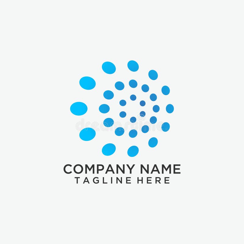 Round shine logo design. dot technology logo vector template royalty free illustration