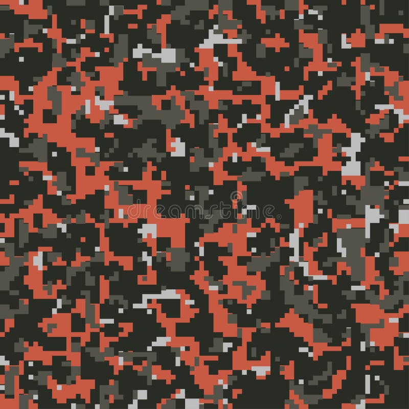 Orange Camouflage Seamless Digital Paper Background Pattern