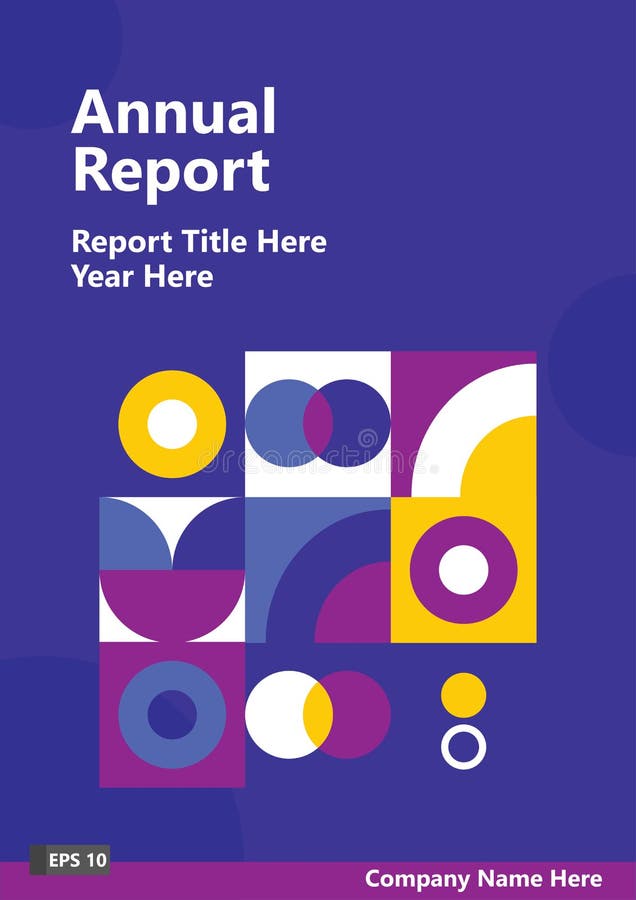 Annual Report Cover with Green Color Theme Stock Vector Illustration