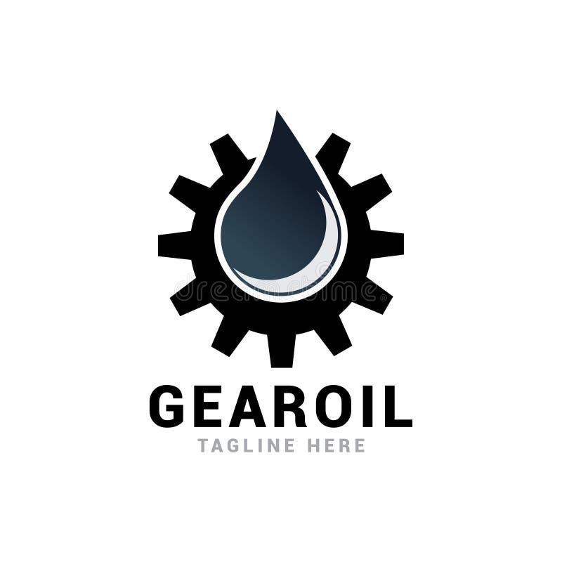 Gear Drop Oil Logo Concept Design. Symbol Graphic Template Element