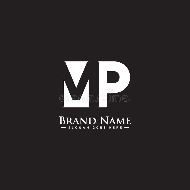 Modern abstract letter MP, PM logo design. Minimal MP, PM initial