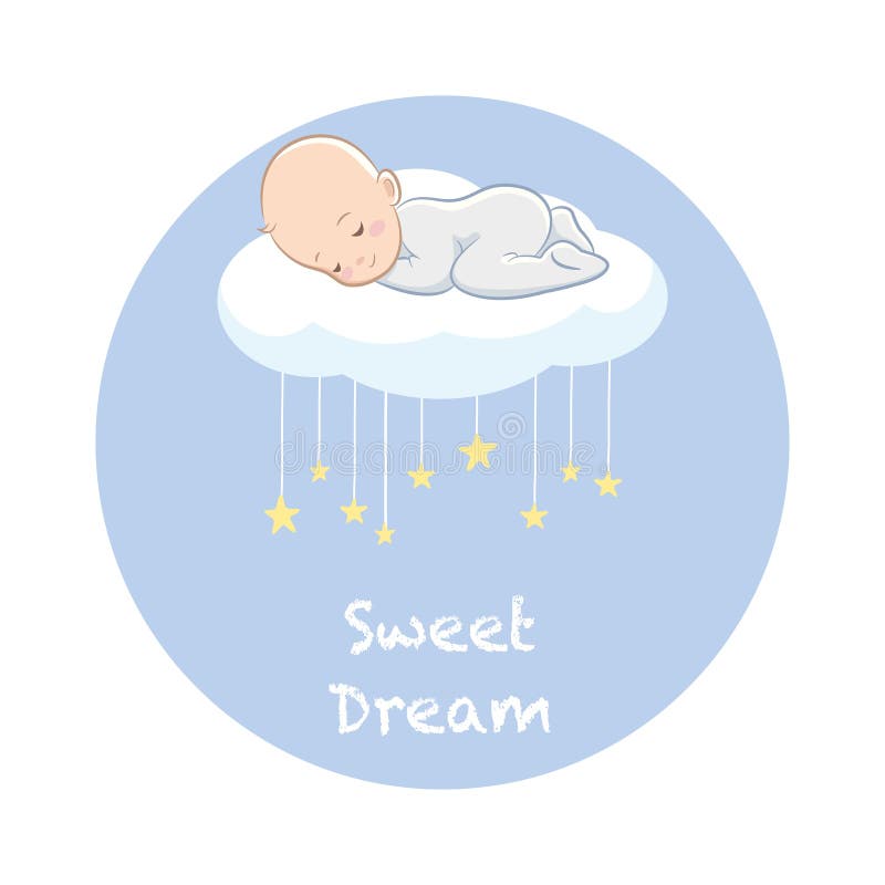 Newborn Sleeping Baby Boy Sticker