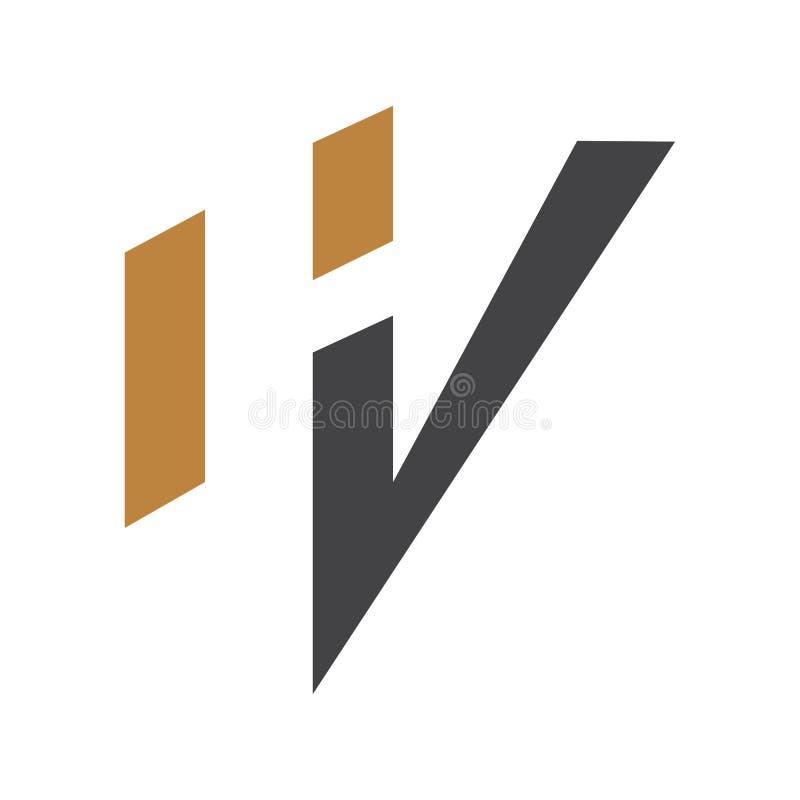 Alphabet letters Monogram logo HV, VH, H and V stock illustration