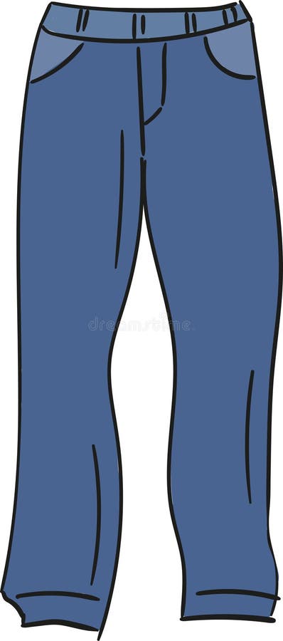 Blue Jeans Cloth Comic Vector Illustration Stock Vector - Illustration ...