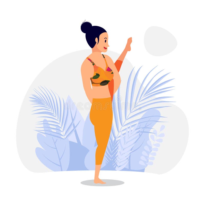 Young lady practicing yoga asana royalty free illustration