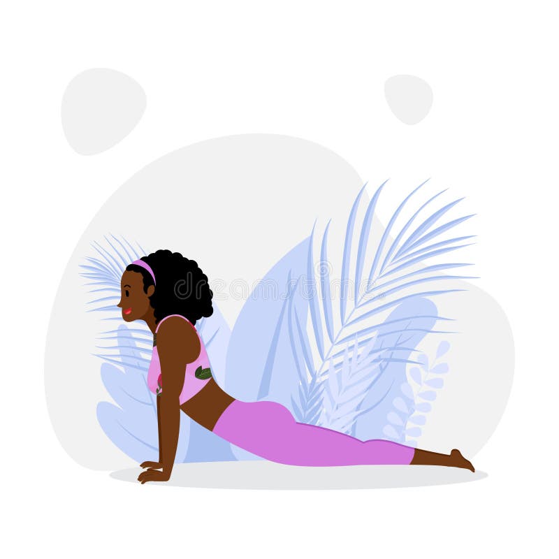 Young girl practicing high cobra pose stock illustration
