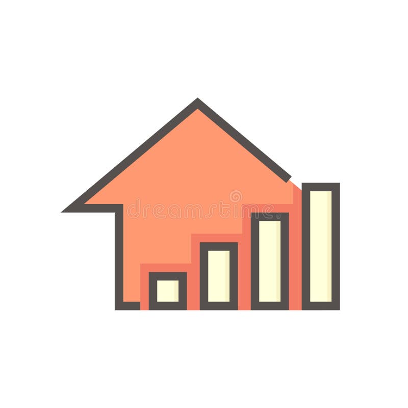 House price or value increase vector icon. 64x64 pixel. stock illustration