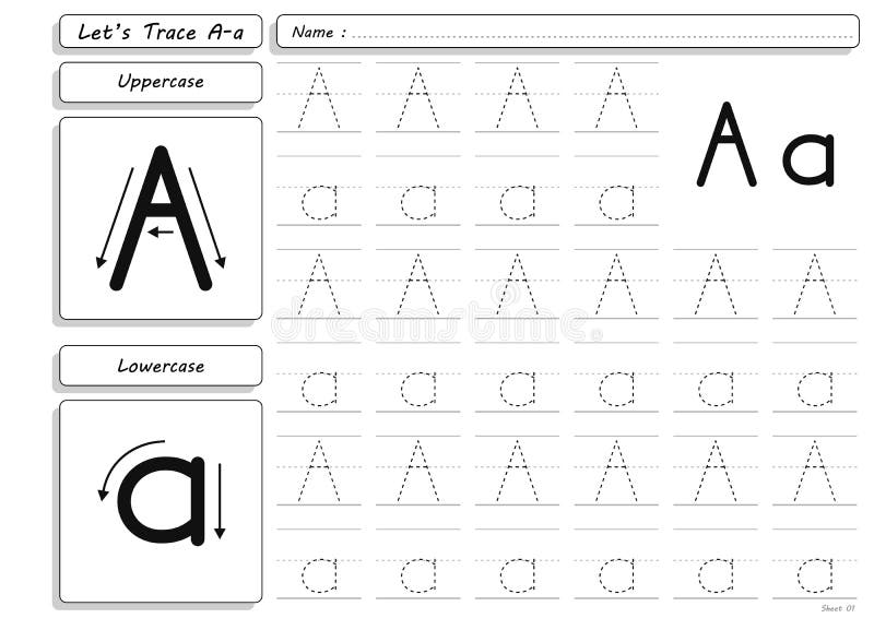 alphabet aa letter printable letter aa tracing worksheets - beginning