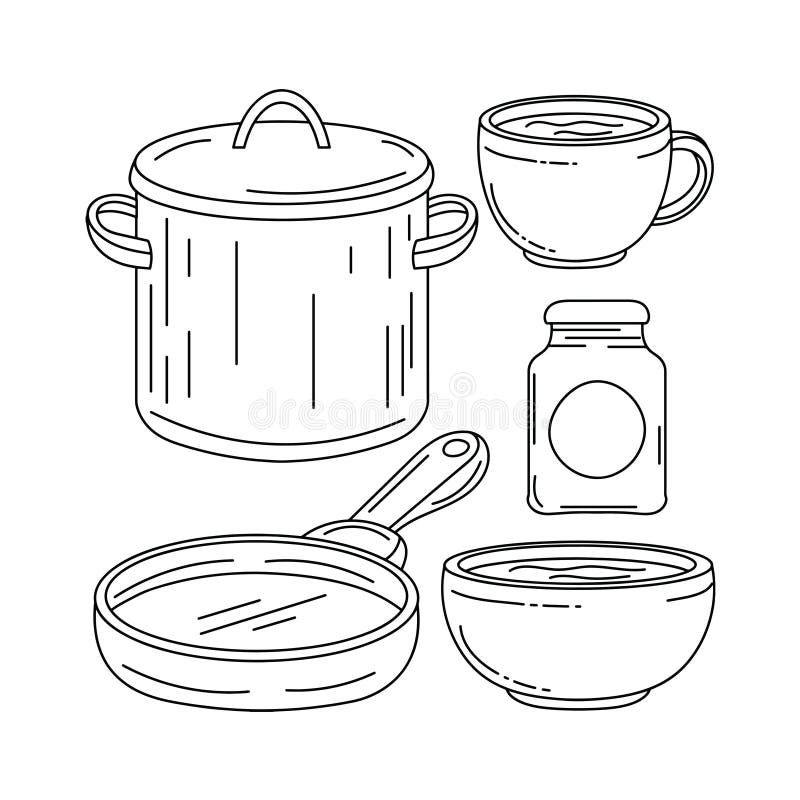 Kitchen Appliances Line Drawing Stock Illustrations 768 Kitchen