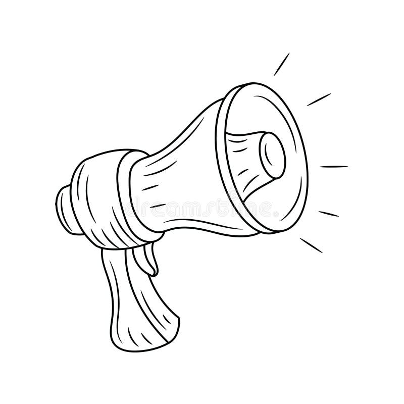 Megaphone Thin line vector illustration. royalty free illustration