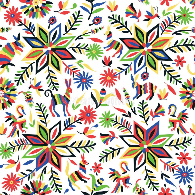 Pattern with Floral Ornament Stock Vector - Illustration of culture ...