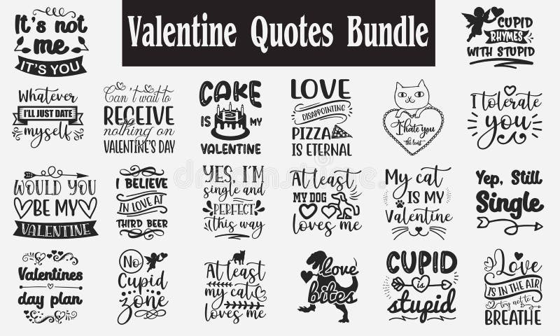 Valentine quotes svg cut files bundle. Valentine quotes bundle. Love quotes bundle. You will get 20 unique designs