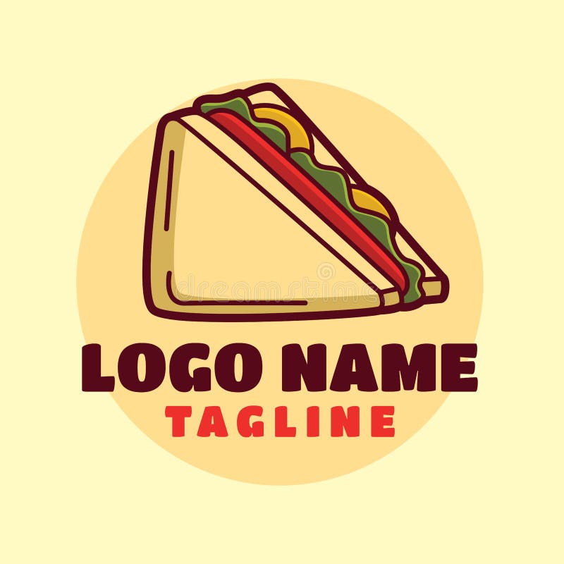 Sandwich Logo Template, Suitable for Restaurant and Cafe Logo Stock
