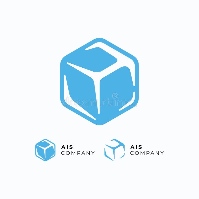 Ice Cube Icon Logo Template Stock Vector Illustration of bright, cube