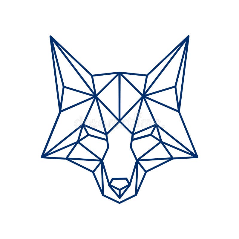 Line Draw Geometric Fox Head Logo Design Stock Vector - Illustration of  animal, design: 227548459