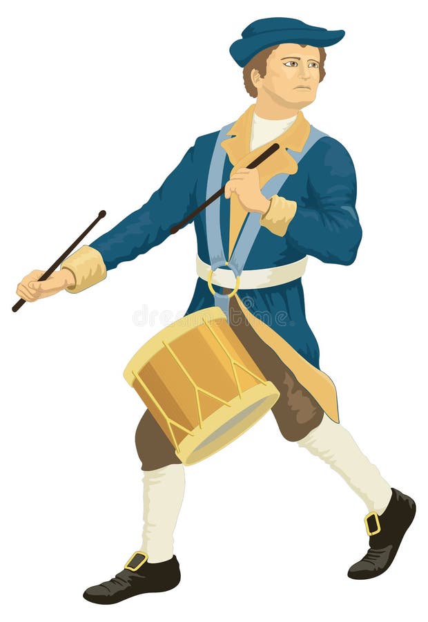 yankee soldier drum band traditional clothing vector illustration transparent background