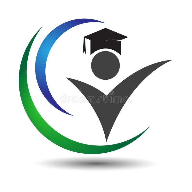Higher education success international globe world school collage logo. graduate hat active people child university icon vector vector illustration