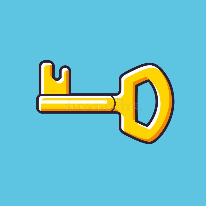 Key cartoon vector icon. stock vector. Illustration of limitation
