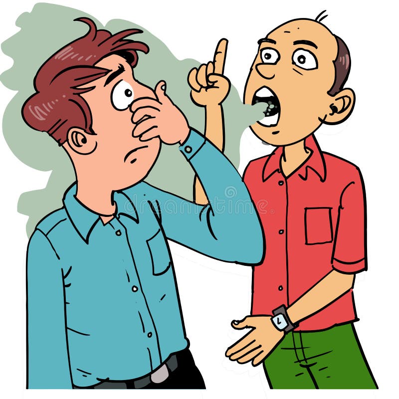 Cartoon Bad Breath Man Talking with His Friend. Stock Vector - Illustration of concept, health: 229181334 Cartoon Bad Breath Man Talking with His Friend. Stock Vector - Illustration of concept, health: 229181334