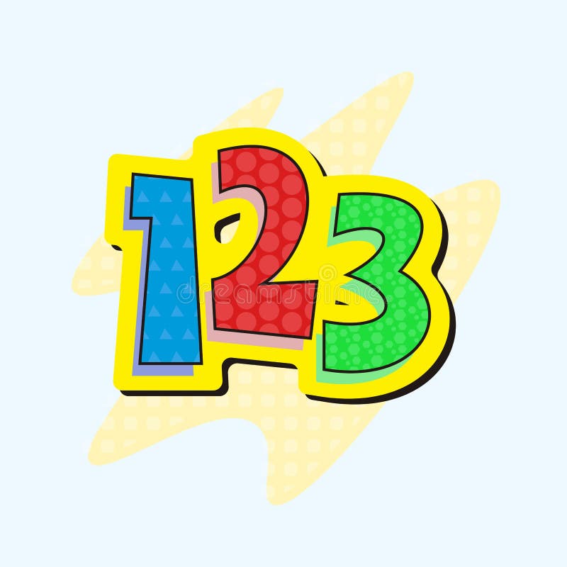 123 number grunge color rainbow numeral digit logo