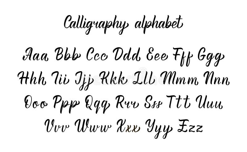 Handdrawn Latin Calligraphy Brush Script with Numbers and Symbols ...