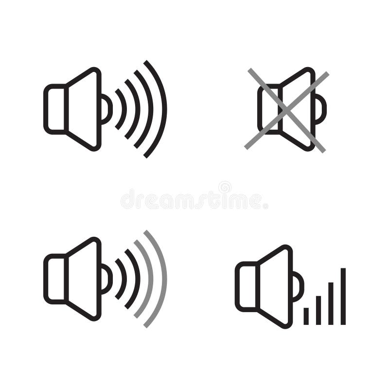Set of Volume Icon in Linear Style Stock Vector Illustration of