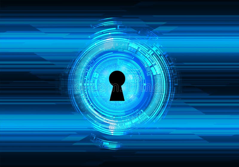 Closed Padlock on Digital Background, Cyber Security Safety Concept