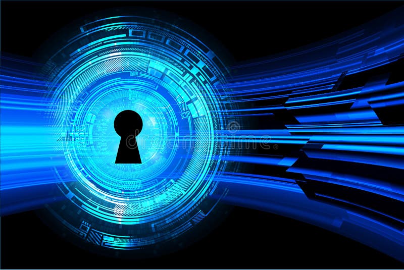 Closed Padlock on Digital Background, Cyber Security Safety Concept