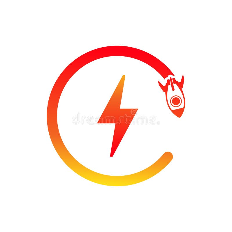 Battery fast charge icon isolated on white background stock illustration