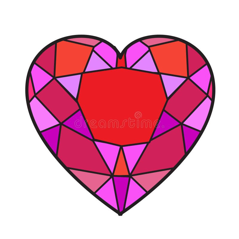 Illustration Vector Heart Mosaic White Background Stock Vector