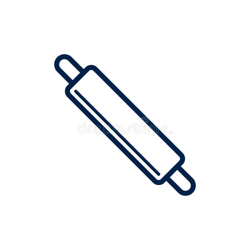 Rolling Pin Icon Logo Vector Design Illustration, Isolated on White Background. Stock Vector