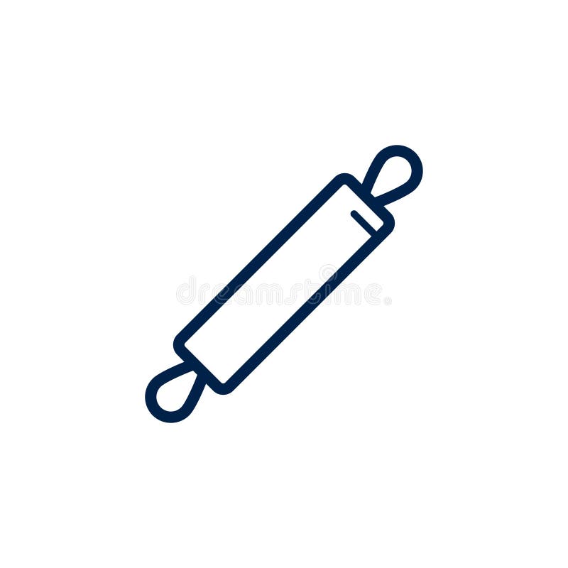 Rolling Pin Icon Logo Vector Design Illustration, Isolated on White
